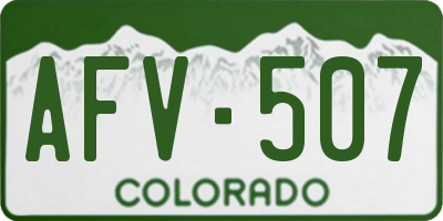 CO license plate AFV507