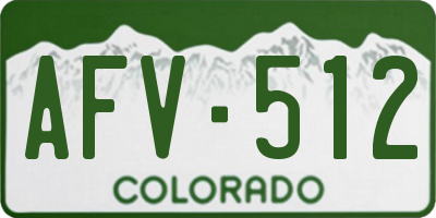 CO license plate AFV512