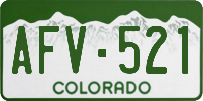 CO license plate AFV521