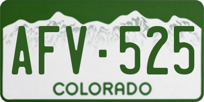 CO license plate AFV525