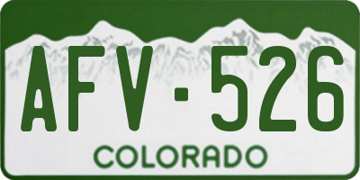 CO license plate AFV526