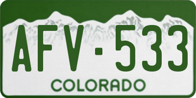 CO license plate AFV533