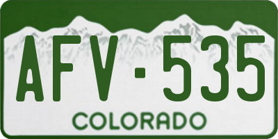 CO license plate AFV535