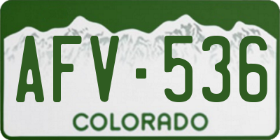 CO license plate AFV536