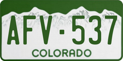 CO license plate AFV537