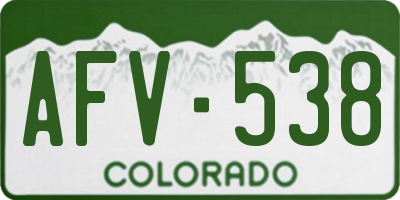 CO license plate AFV538