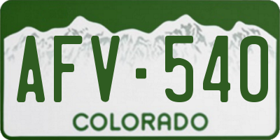 CO license plate AFV540