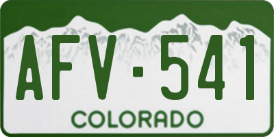 CO license plate AFV541