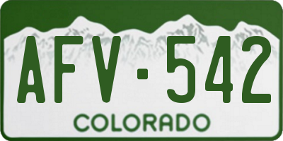 CO license plate AFV542