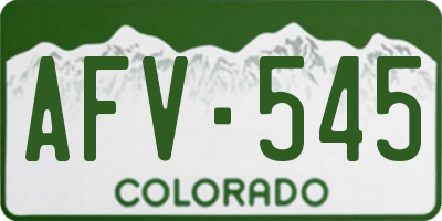 CO license plate AFV545