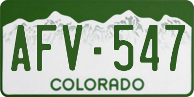 CO license plate AFV547