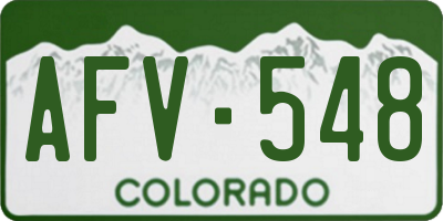 CO license plate AFV548