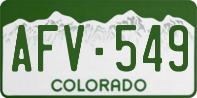 CO license plate AFV549
