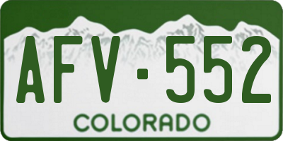 CO license plate AFV552