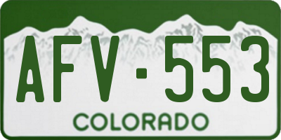 CO license plate AFV553