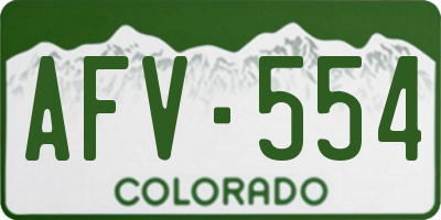 CO license plate AFV554
