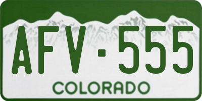 CO license plate AFV555