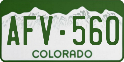 CO license plate AFV560