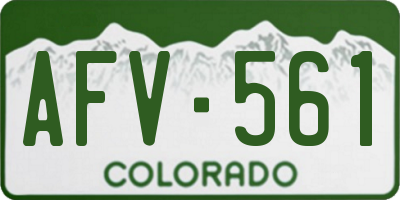 CO license plate AFV561