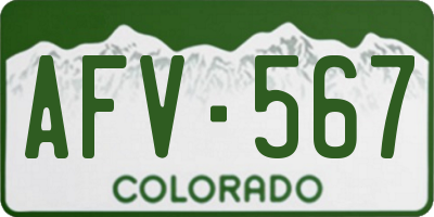 CO license plate AFV567
