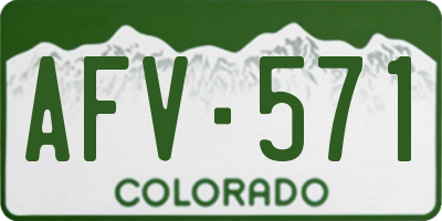 CO license plate AFV571