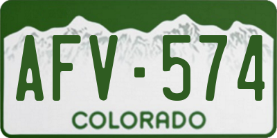 CO license plate AFV574