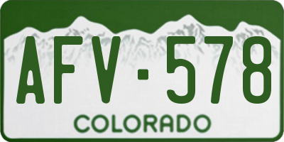 CO license plate AFV578