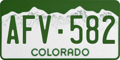 CO license plate AFV582