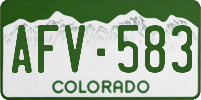 CO license plate AFV583