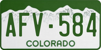CO license plate AFV584