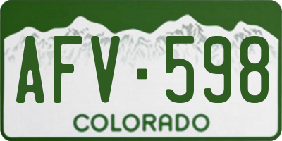 CO license plate AFV598