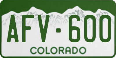 CO license plate AFV600