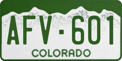 CO license plate AFV601