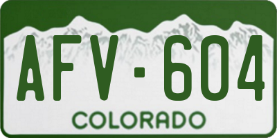 CO license plate AFV604
