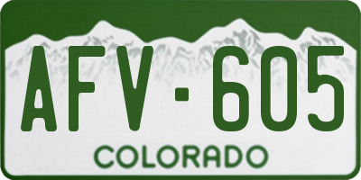 CO license plate AFV605
