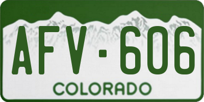 CO license plate AFV606