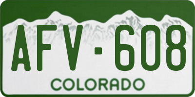 CO license plate AFV608