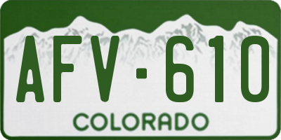 CO license plate AFV610