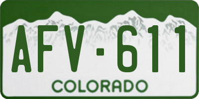 CO license plate AFV611