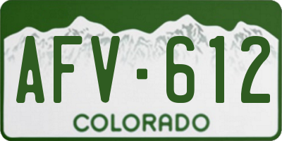 CO license plate AFV612