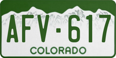 CO license plate AFV617