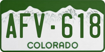 CO license plate AFV618