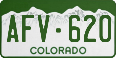 CO license plate AFV620