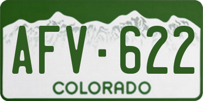CO license plate AFV622
