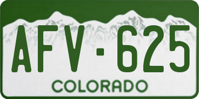 CO license plate AFV625