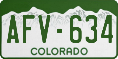 CO license plate AFV634