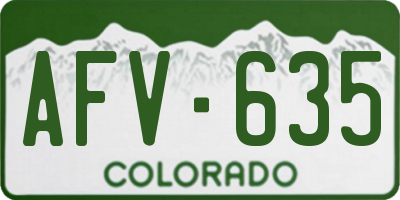 CO license plate AFV635
