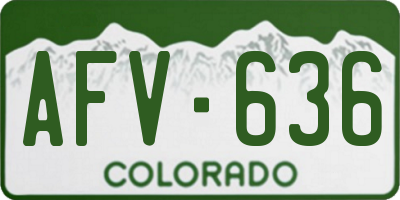 CO license plate AFV636
