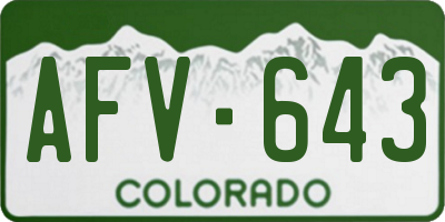 CO license plate AFV643