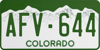 CO license plate AFV644